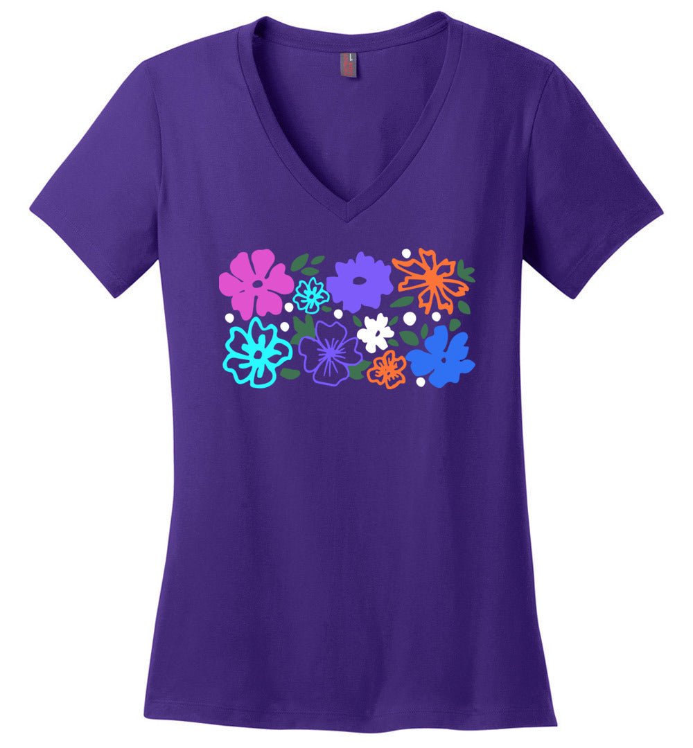 Colorful Flowers V-necks