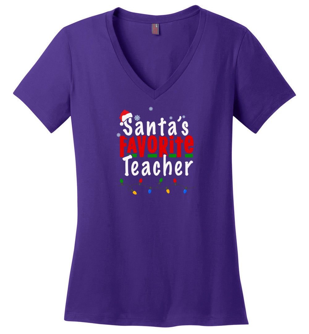 Santa's Favorite Teacher- Long Sleeve T-Shirt