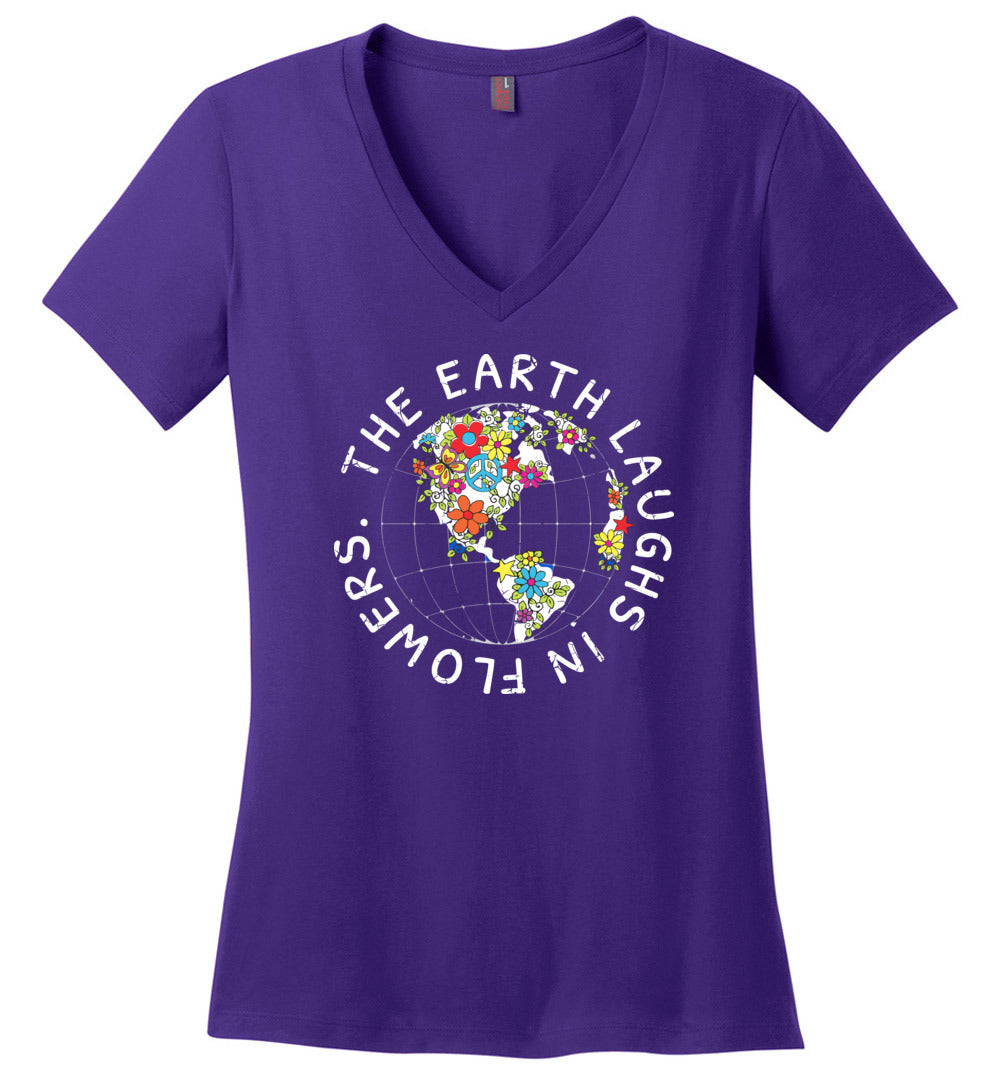 The Earth Laughs In Flowers V-neck