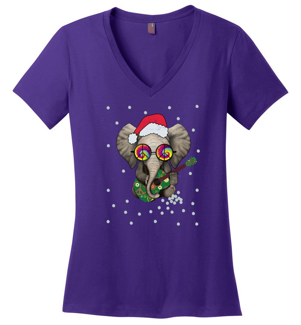 Hippie Elephant - Holiday Vneck Heyjude Shoppe Purple XS