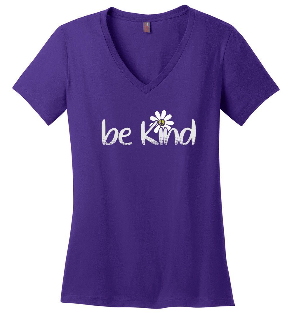 Be Kind Daisy V-neck Heyjude Shoppe Purple XS