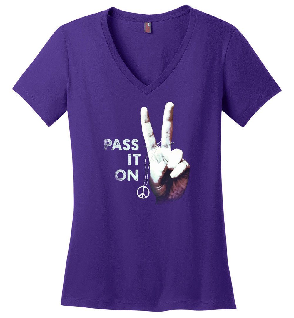 Pass It On Vneck Heyjude Shoppe Purple XS