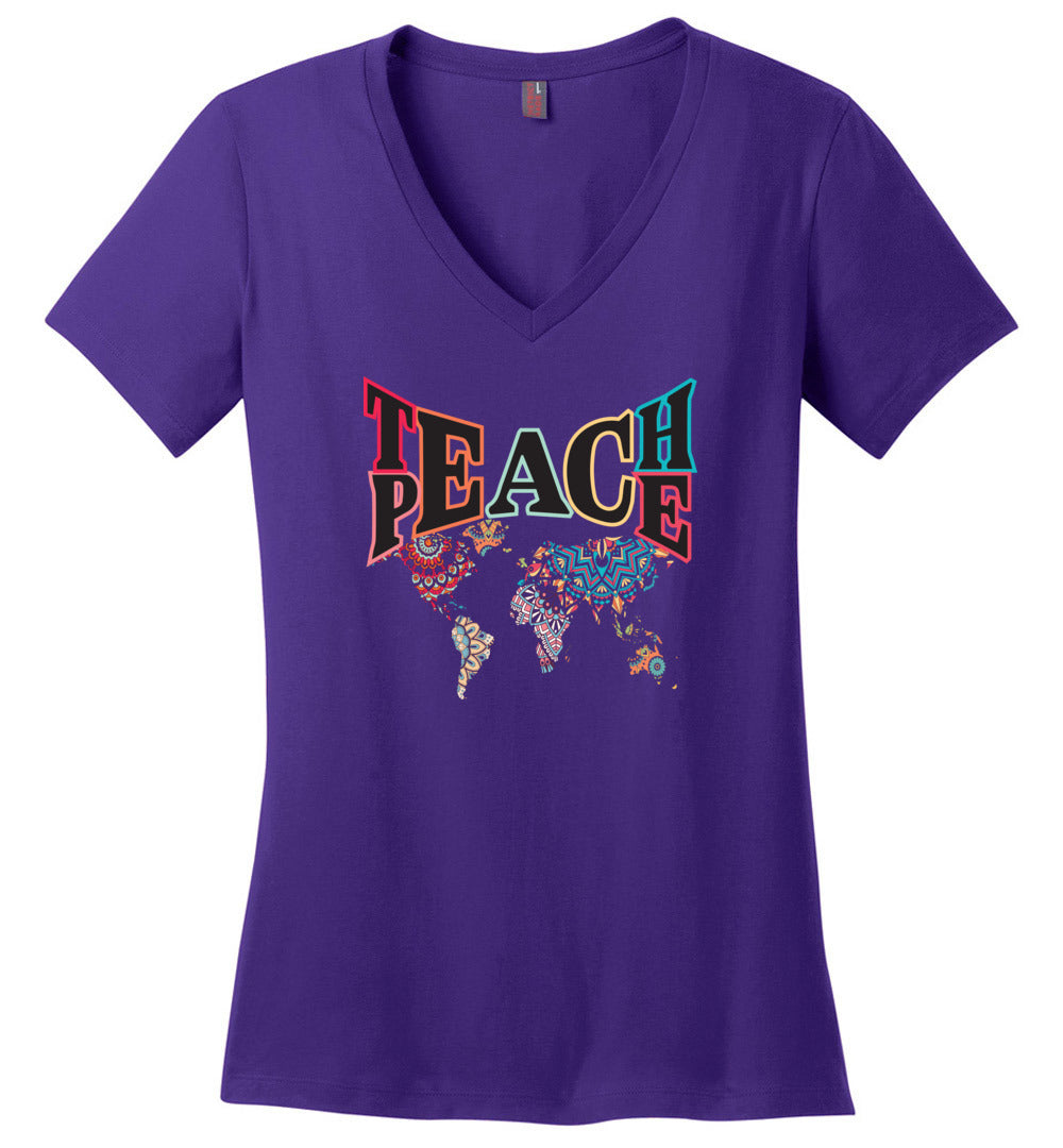 Teach Peace V-Neck
