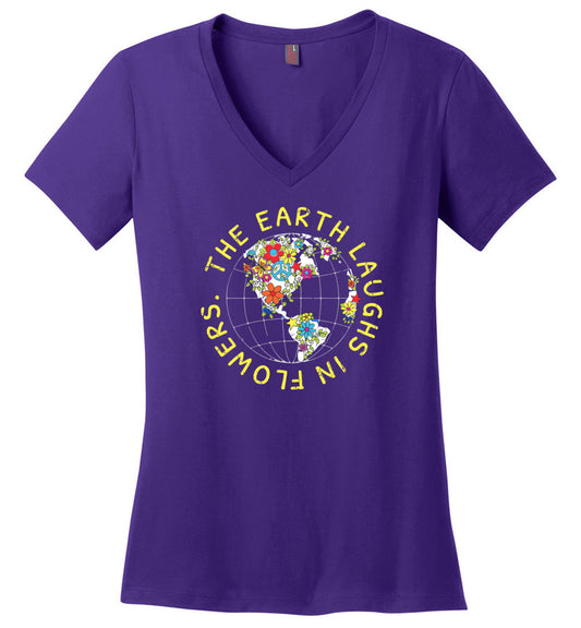 The Earth Laughs In Flowers V-neck