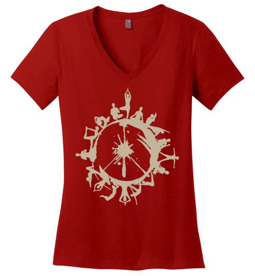 Yoga With Peace Vneck Tee Heyjude Shoppe Red S