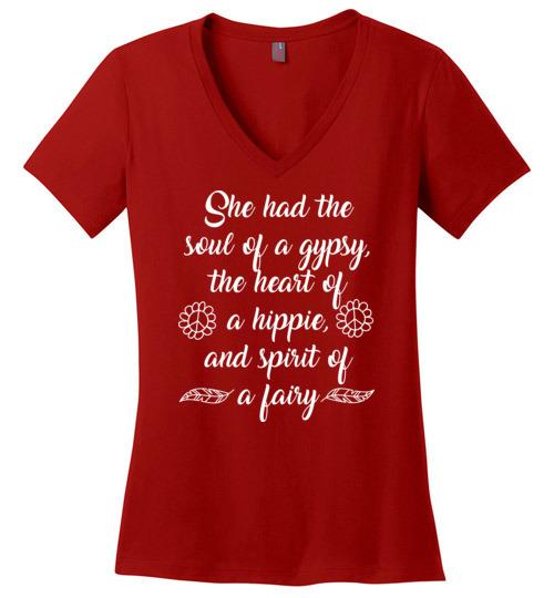 Hippe Gypsy Fairy VNeck Tee Heyjude Shoppe Red S