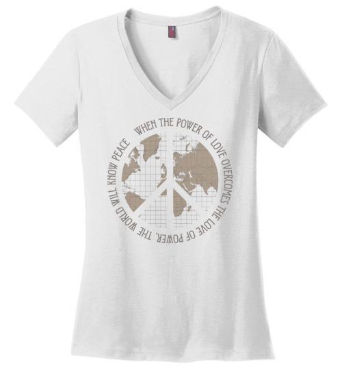 Peace Sign - The World Will Know Peace Heyjude Shoppe White S