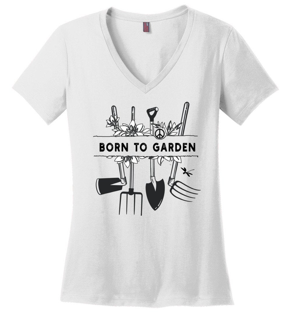 Born To Garden V-neck Heyjude Shoppe White XS