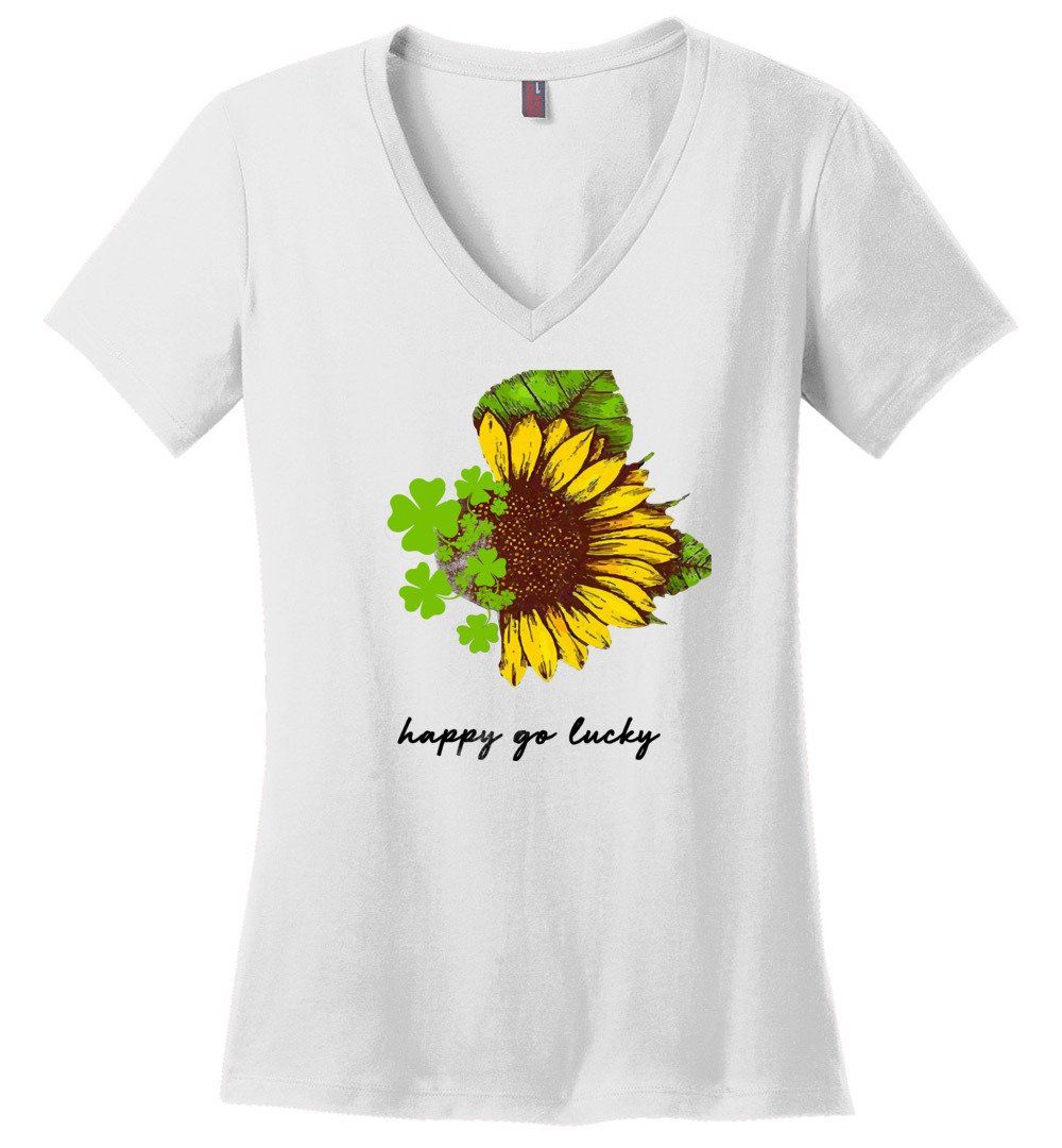 Sunflower Clovers Go Lucky Vneck Heyjude Shoppe