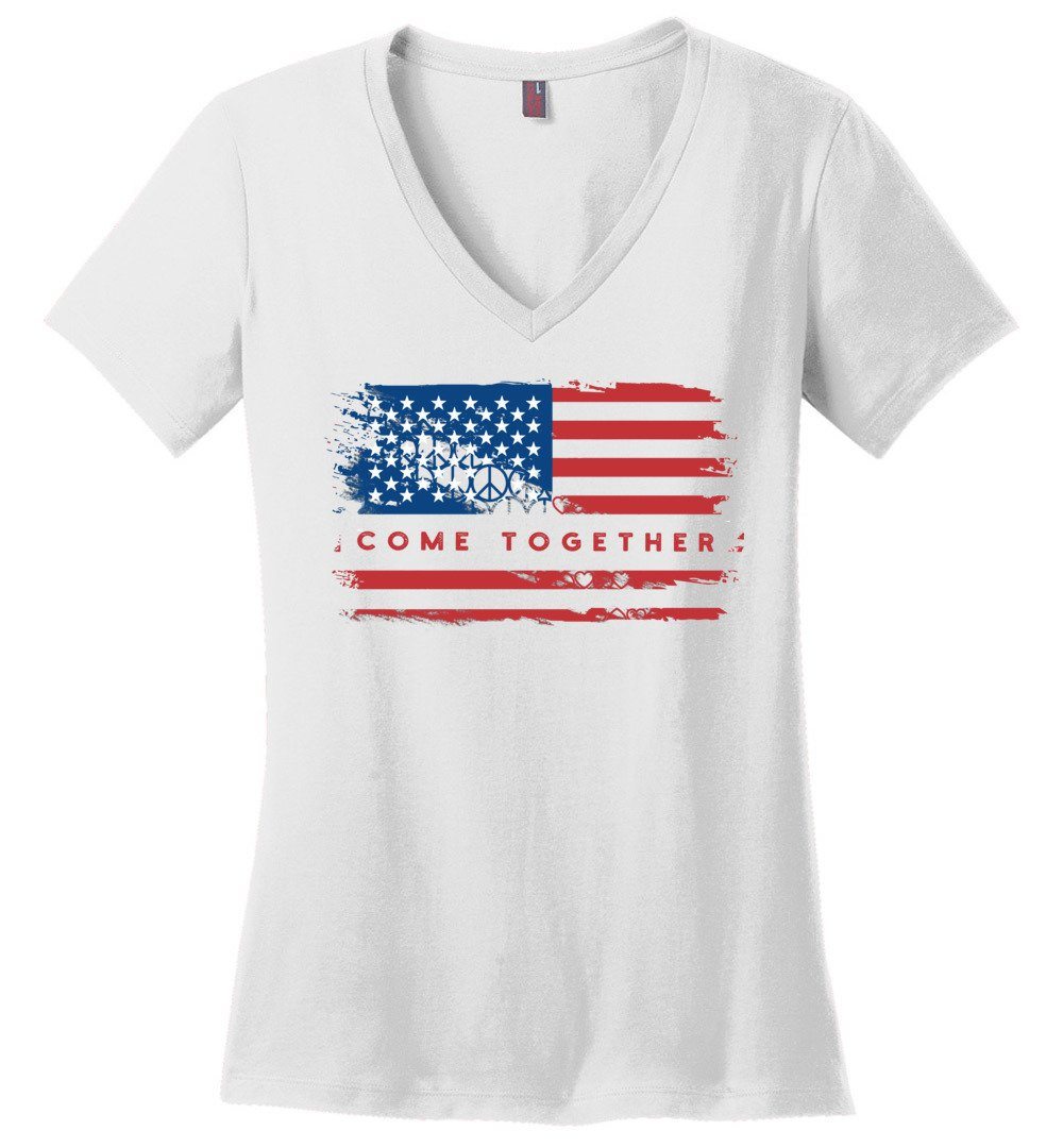Come Together Flag Vneck Heyjude Shoppe