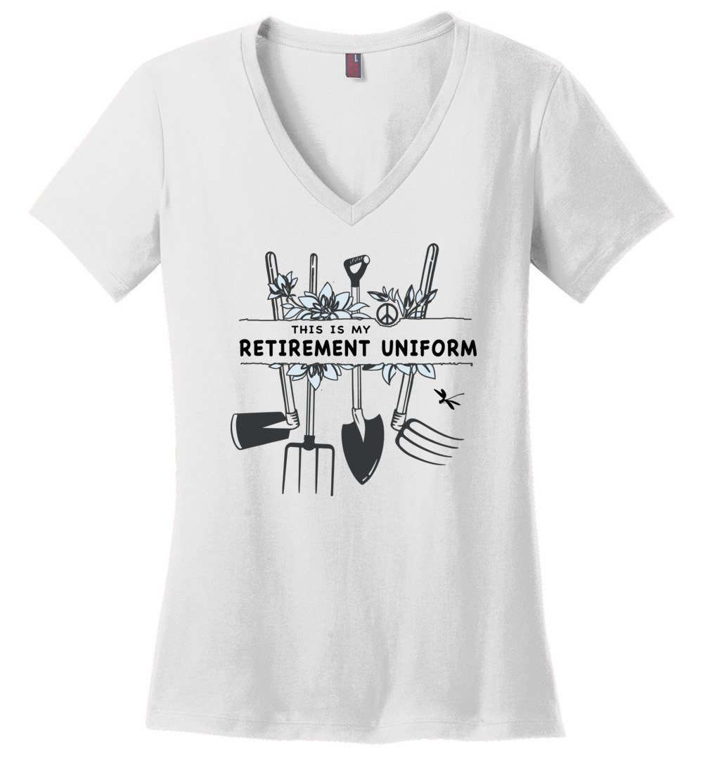 Funny Gardening T-shirts Heyjude Shoppe Ladies V-Neck White XS