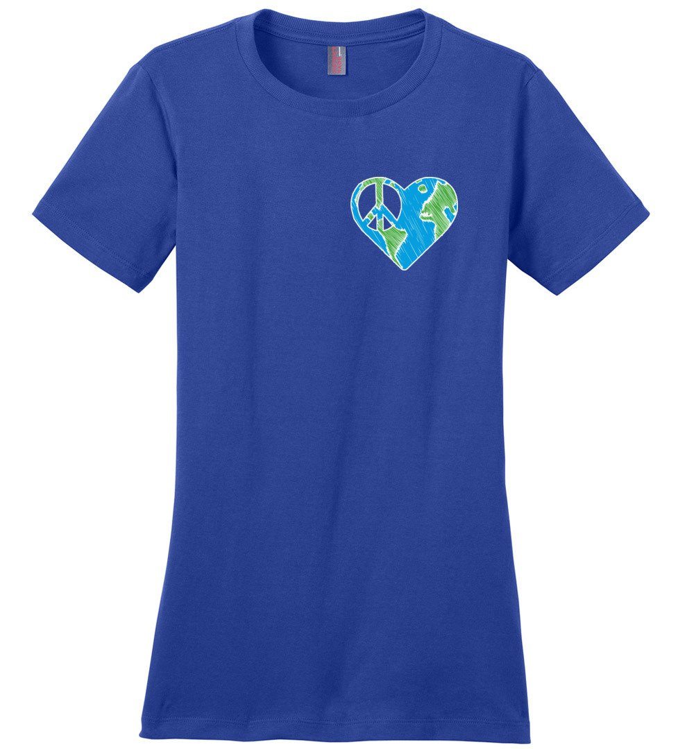 Peace In My Heart T-shirts Heyjude Shoppe Ladies Crew Tee Deep Royal XS
