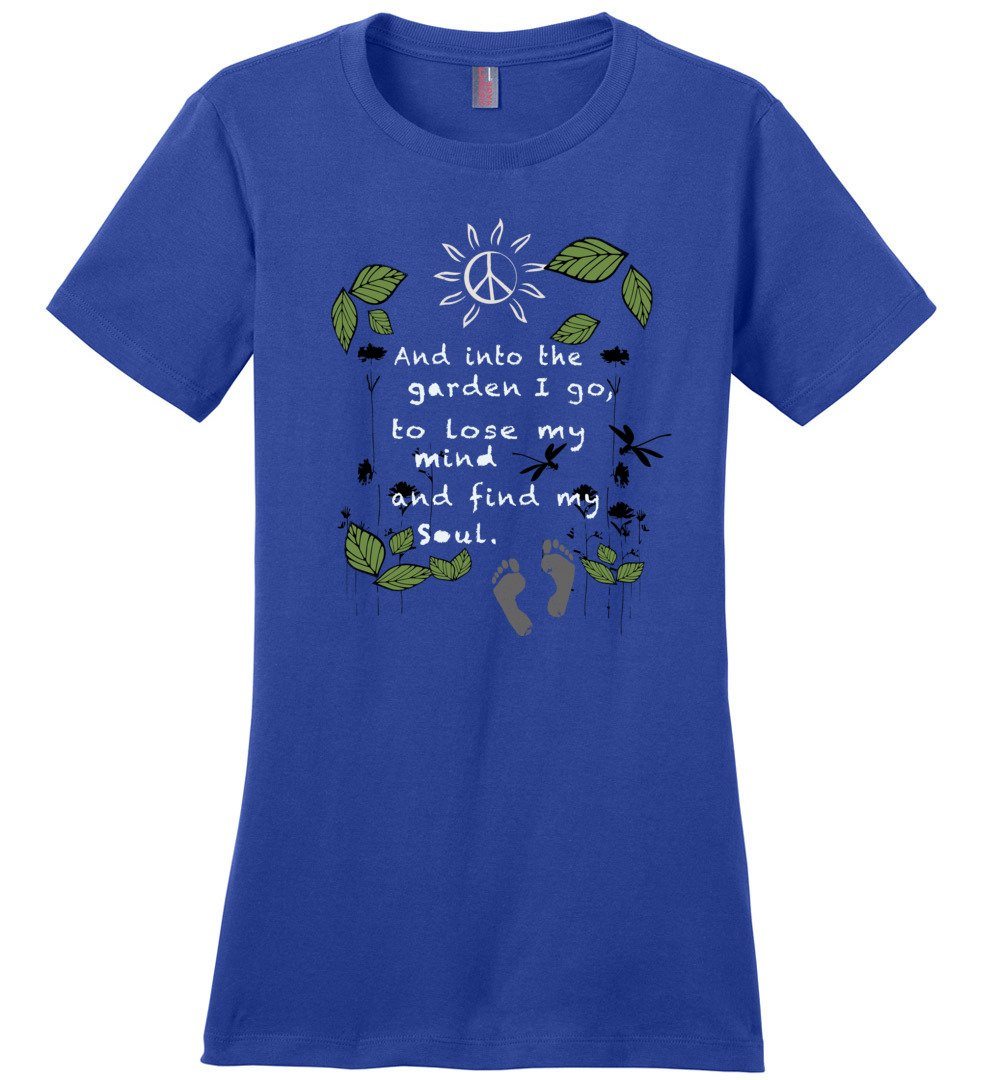 Into The Garden T-Shirts Heyjude Shoppe Ladies Crew Tee Deep Royal XS