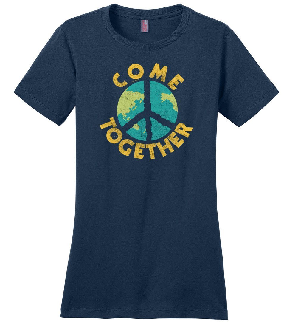 Come Together T-shirts Heyjude Shoppe Ladies Crew Tee Navy XS