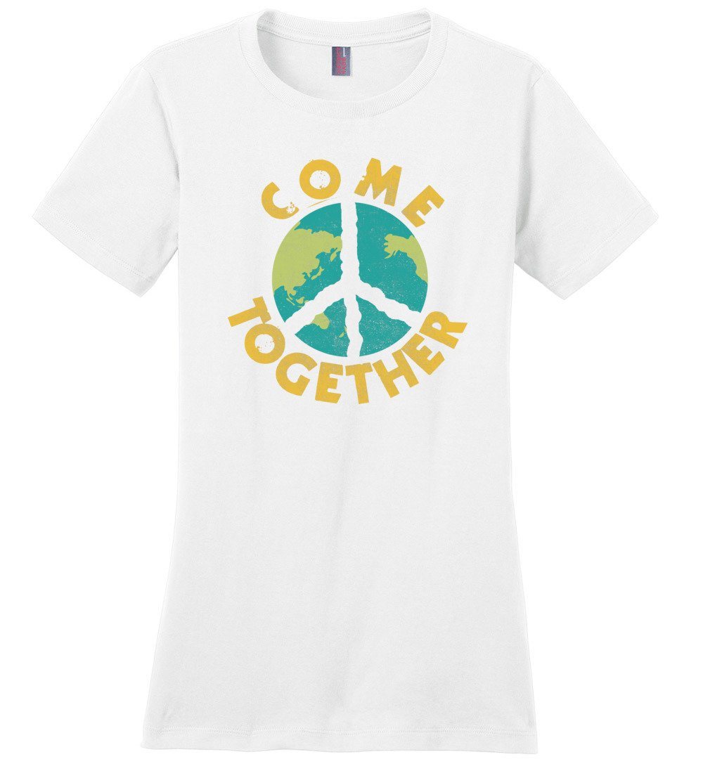 Come Together T-shirts Heyjude Shoppe Ladies Crew Tee White XS