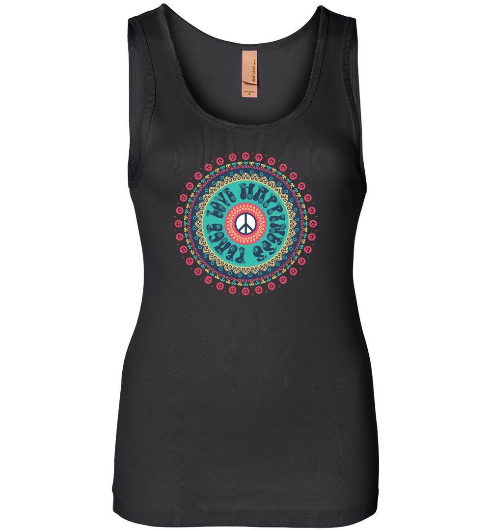 Peace Love Happiness Tank Heyjude Shoppe Women's Tank Black S