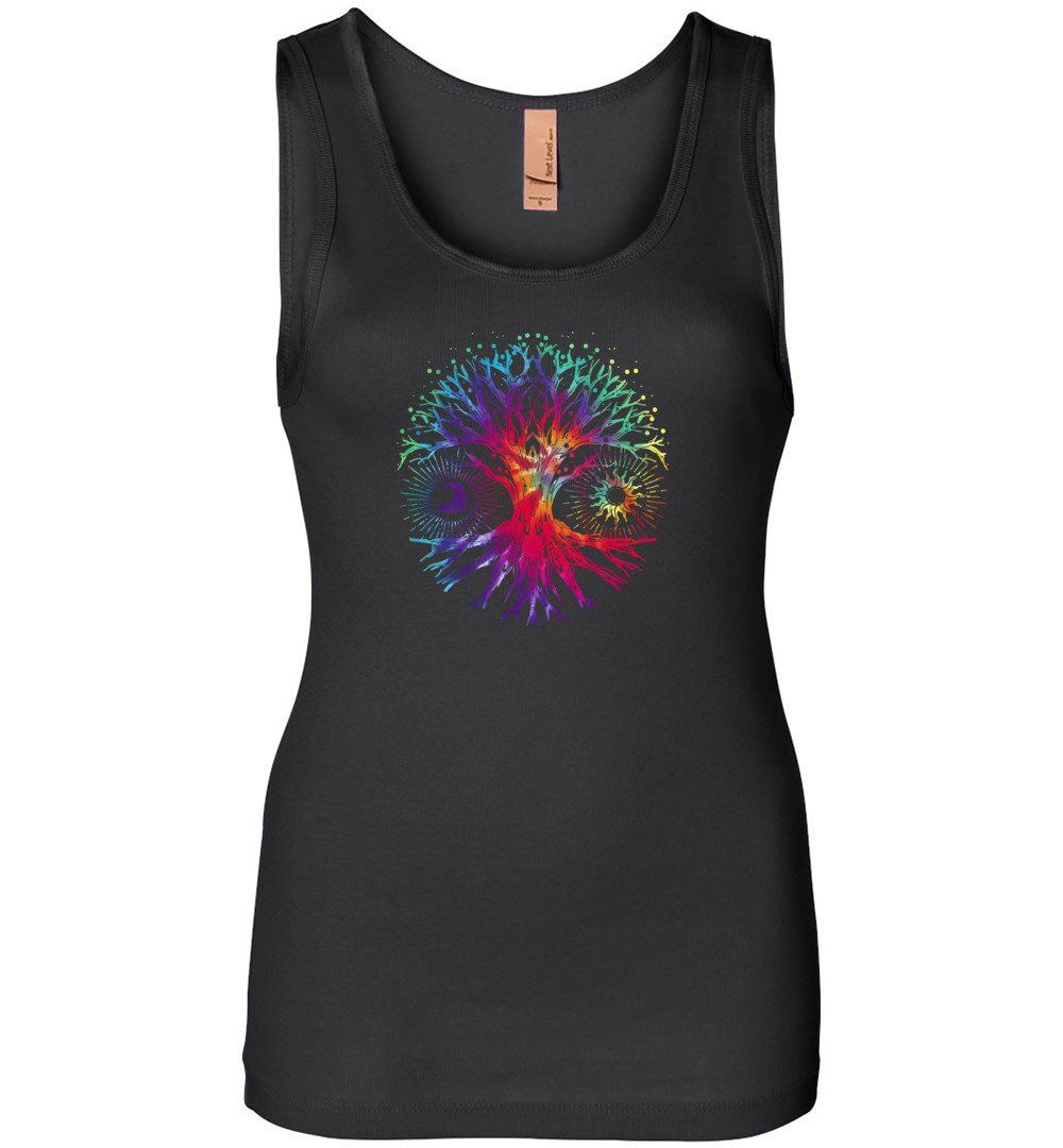 American Tie Dye Tree Of Life Tank Heyjude Shoppe Women's Tank Black S