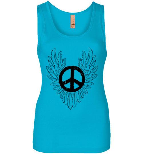 Wings Of Peace Tank Tops T-Shirts Heyjude Shoppe Turquoise S