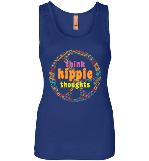 Think Hippie Thoughts Tank Tops T-Shirts Heyjude Shoppe Royal Blue S
