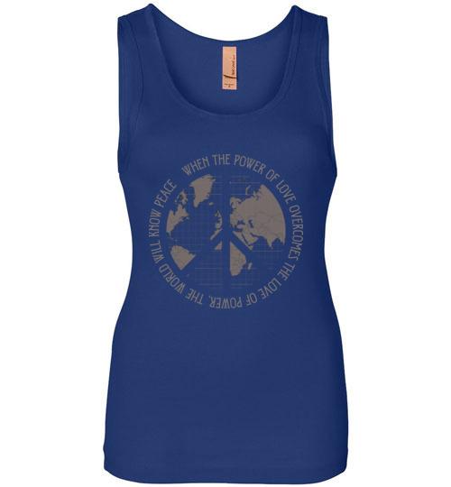 The World Will Know Peace Tank Tops T-Shirts Heyjude Shoppe Royal Blue S