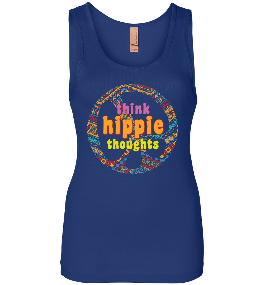 Think Hippie Thoughts Tank Heyjude Shoppe Royal Blue S