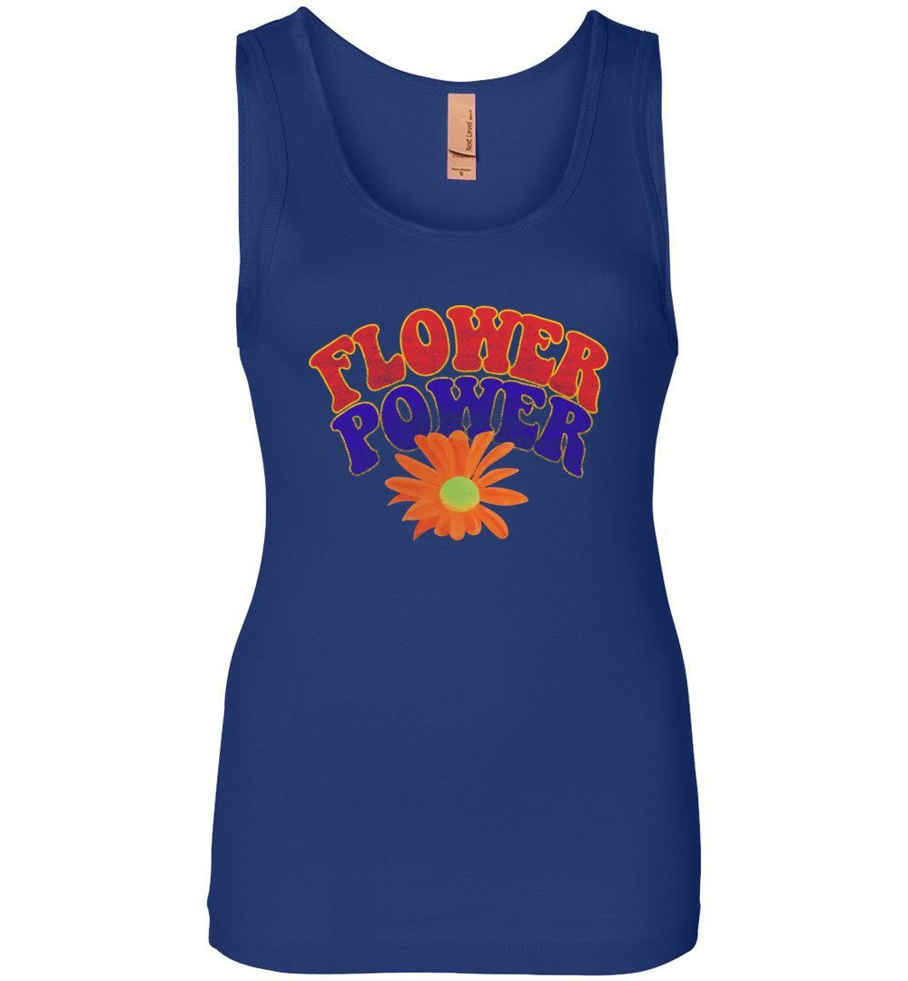 Flower Power Tank Heyjude Shoppe Royal Blue S