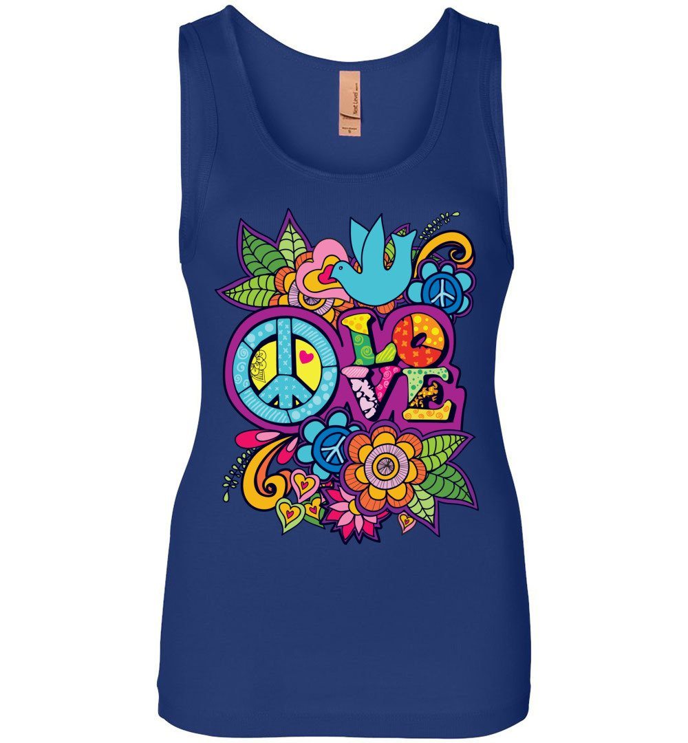 Peace Love Tank Heyjude Shoppe Royal Blue S