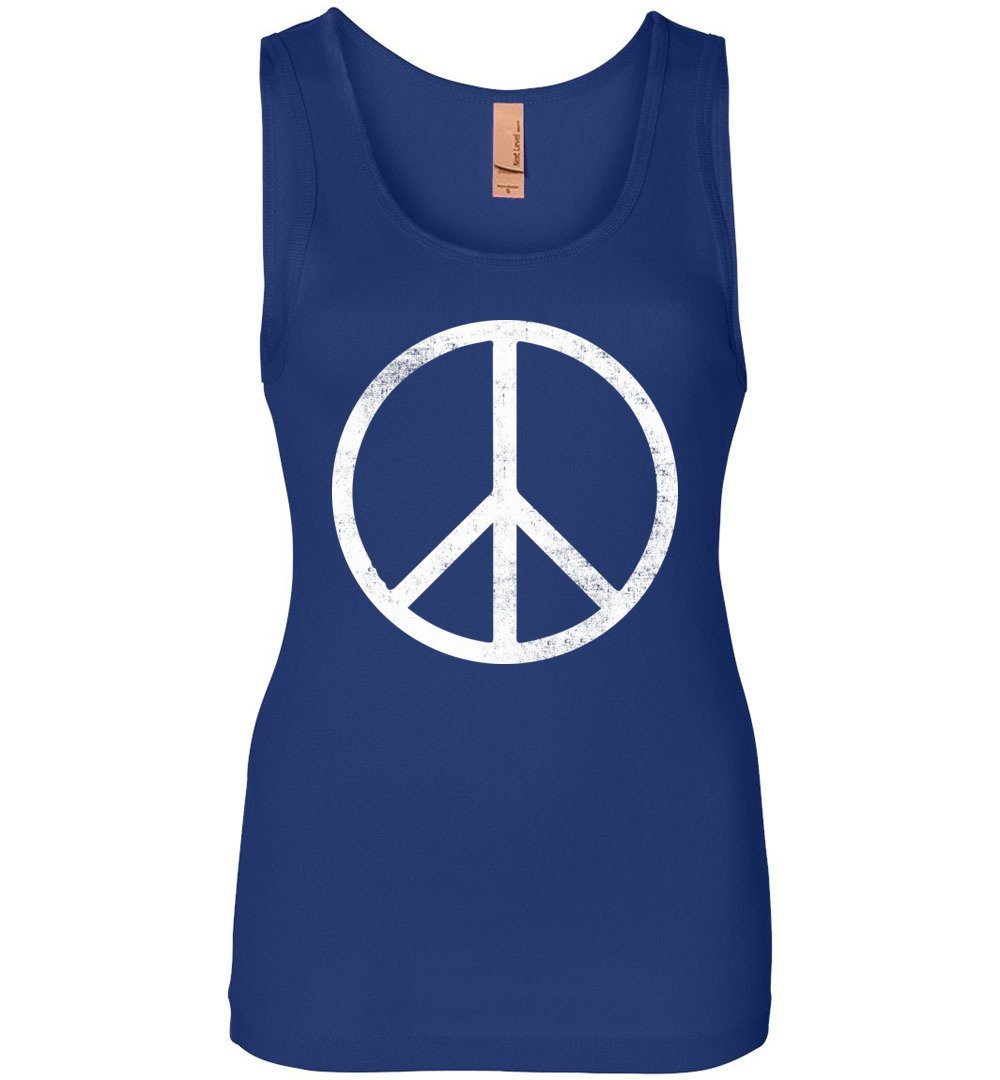 Peace Sign Tank Heyjude Shoppe Royal Blue S