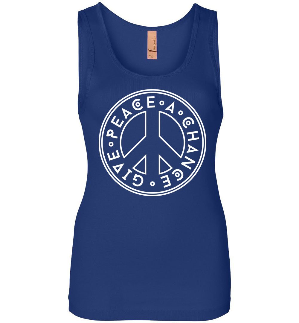 Give Peace A chance Tank Heyjude Shoppe Royal Blue S