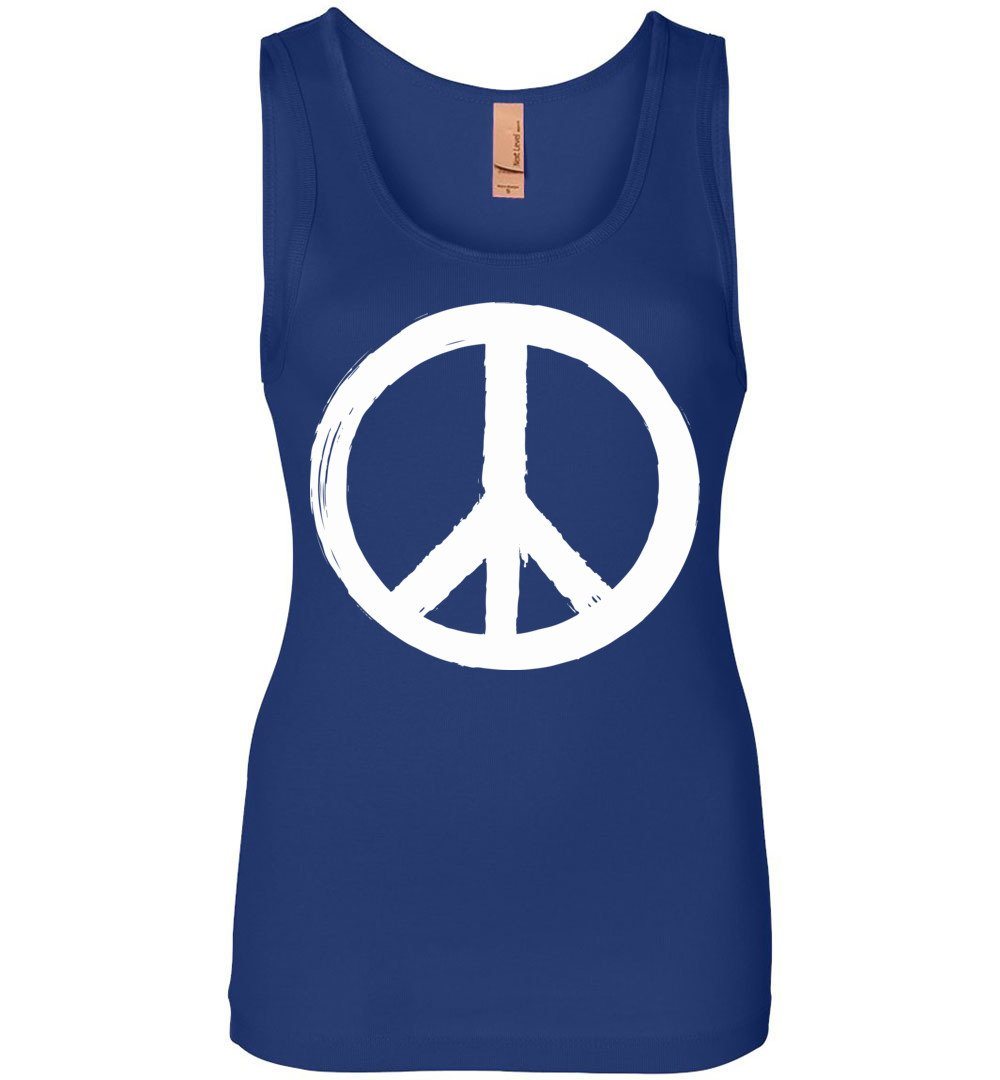 Peace Sign Tank Heyjude Shoppe Royal Blue S