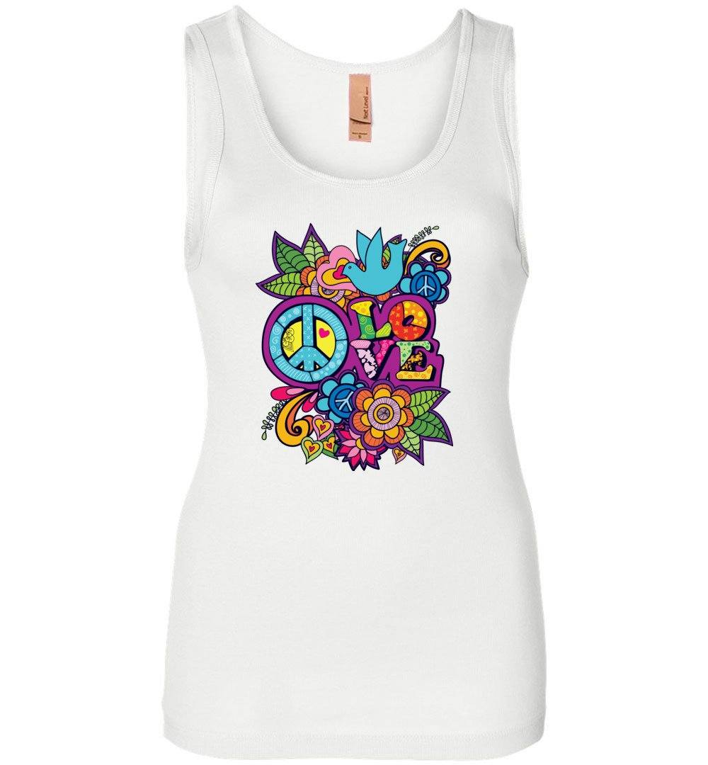Peace Love Tank Heyjude Shoppe Women's Tank White S
