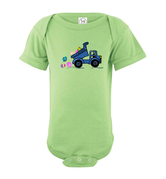 Kids Truck Easter Eggs Infant Bodysuit