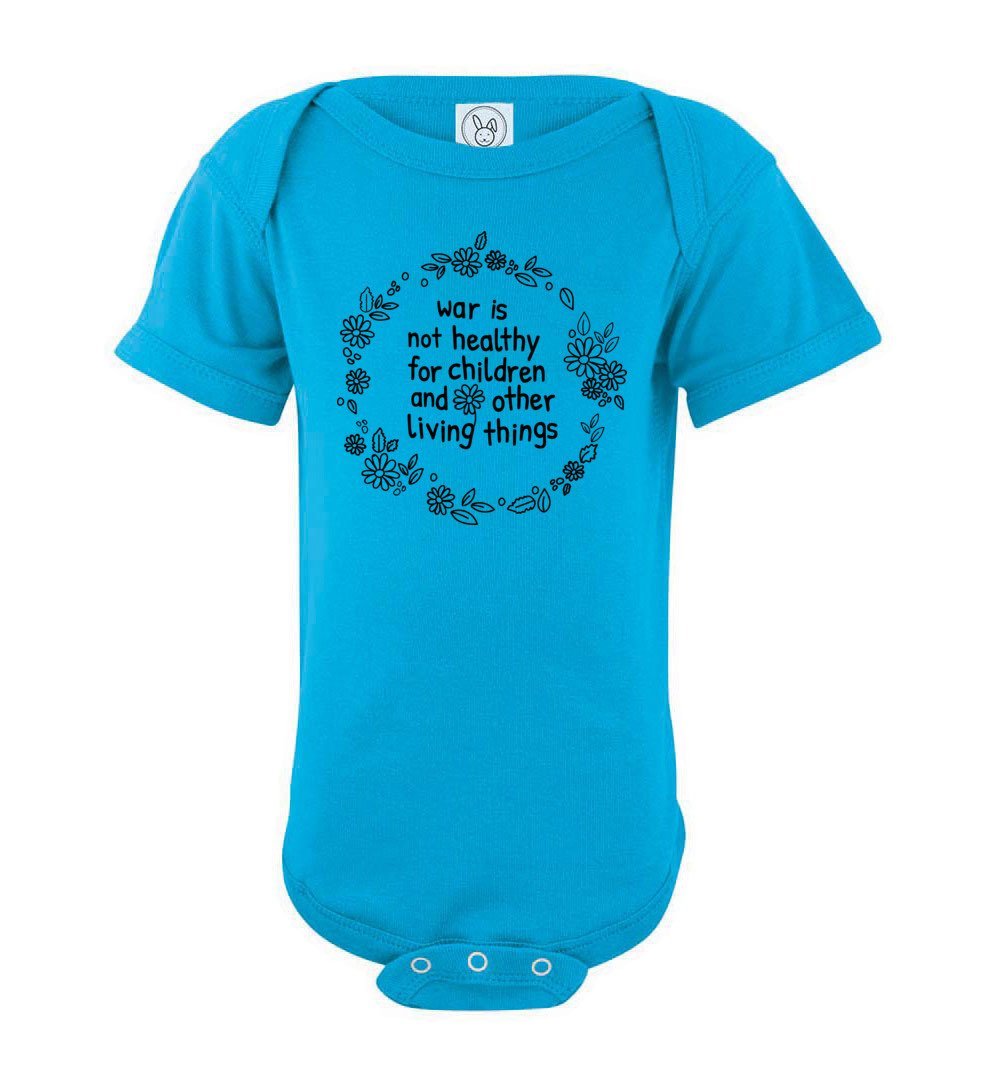 Anti War - Infant Bodysuits Heyjude Shoppe Onesie Turquoise NB
