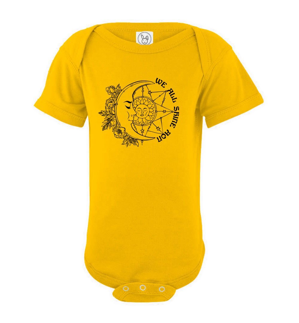 We All Shine On - Infant Bodysuits Heyjude Shoppe Onesie Yellow NB
