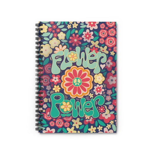 Flower Power - Spiral Notebook - Ruled Line Paper products Printify Spiral Notebook