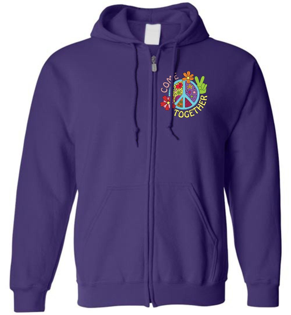COME TOGETHER ZIP HOODIE Heyjude Shoppe Purple S