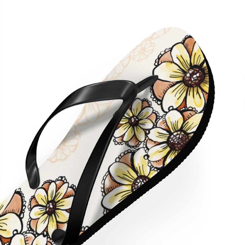 Boho Flowers Unisex Flip-Flops Shoes Printify