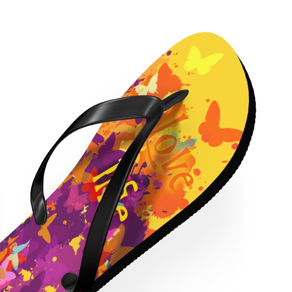 Love Life Unisex Flip-Flops Shoes Printify