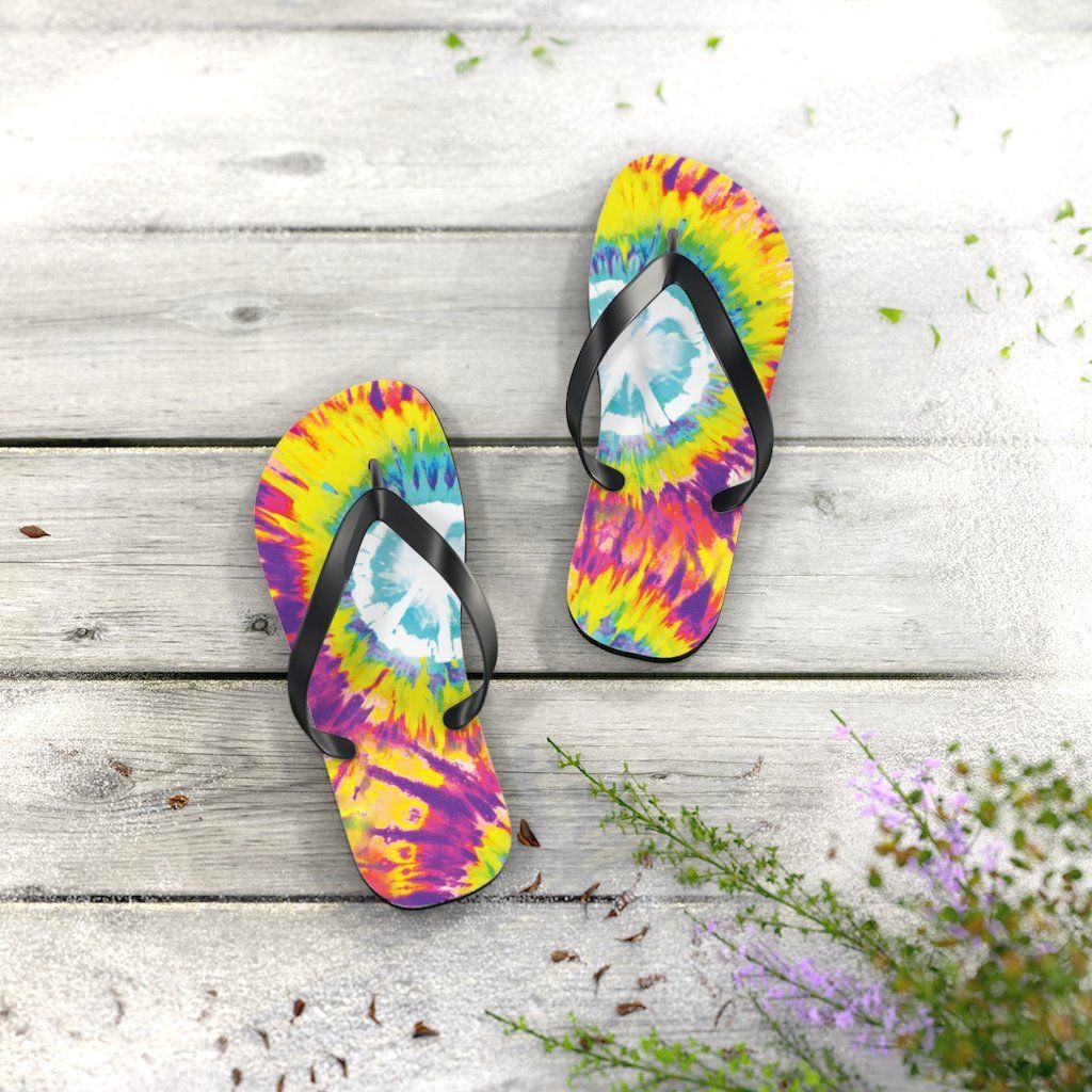 Tie Dye Unisex Flip-Flops Shoes Printify