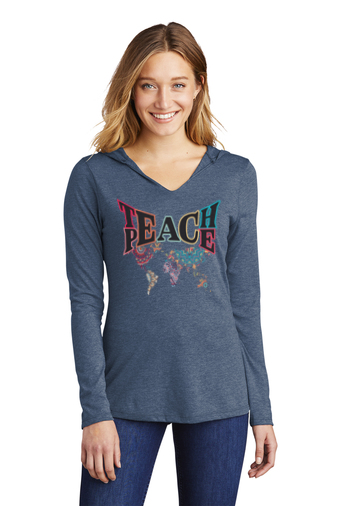Teach Peace Women’s Perfect Tri Long Sleeve Hoodie