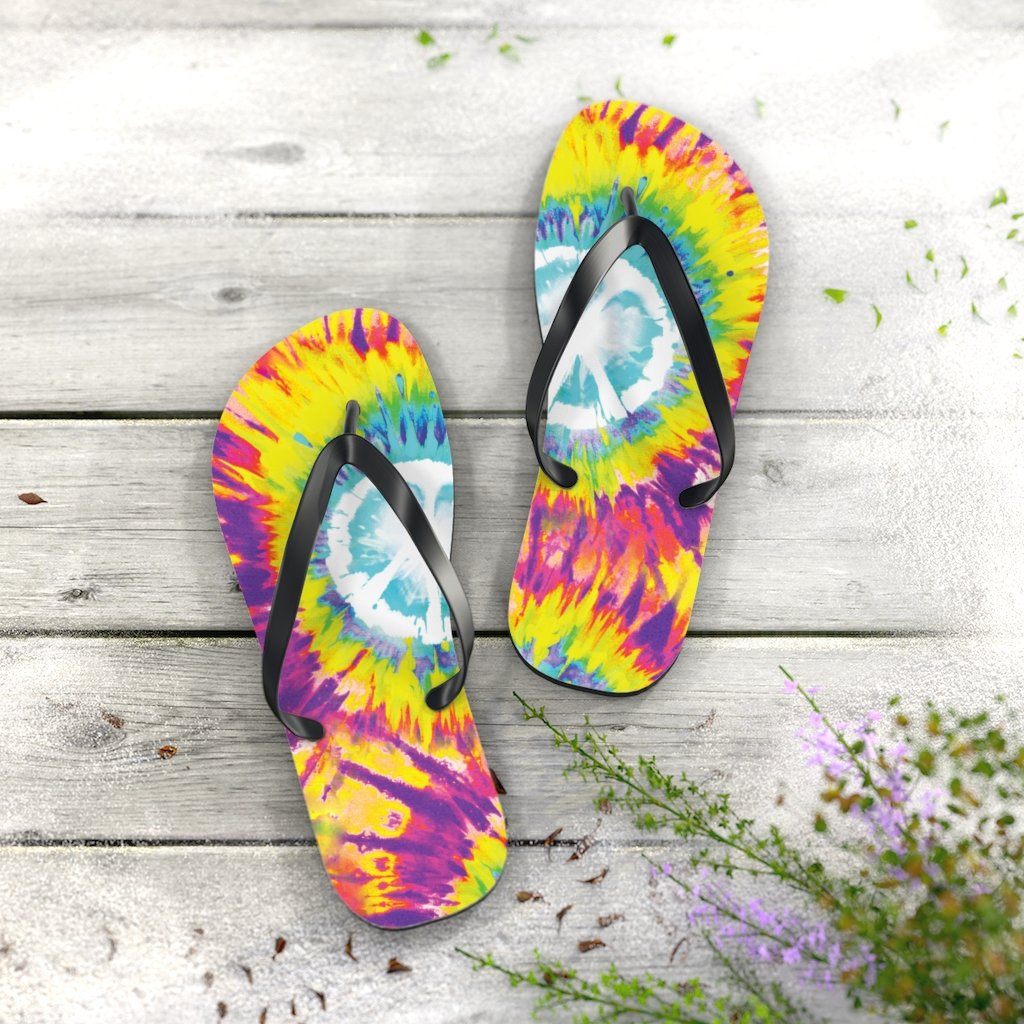 Tie Dye Unisex Flip-Flops Shoes Printify