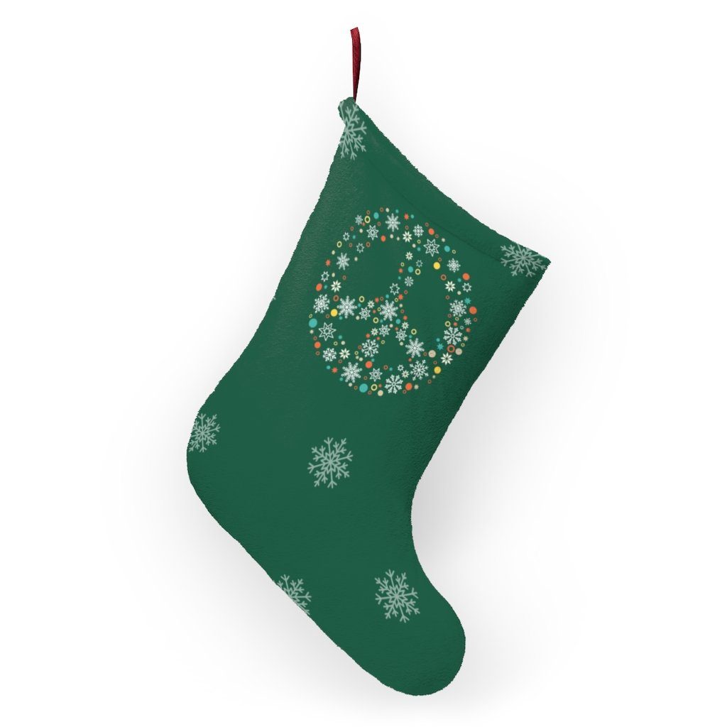 Holiday Peace Sign - Christmas Stockings Home Decor Printify