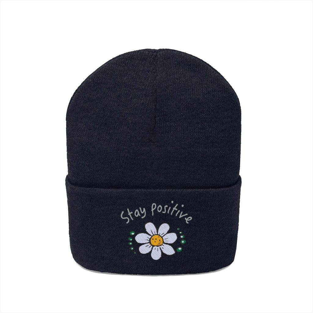 Stay positive- Knit Beanie