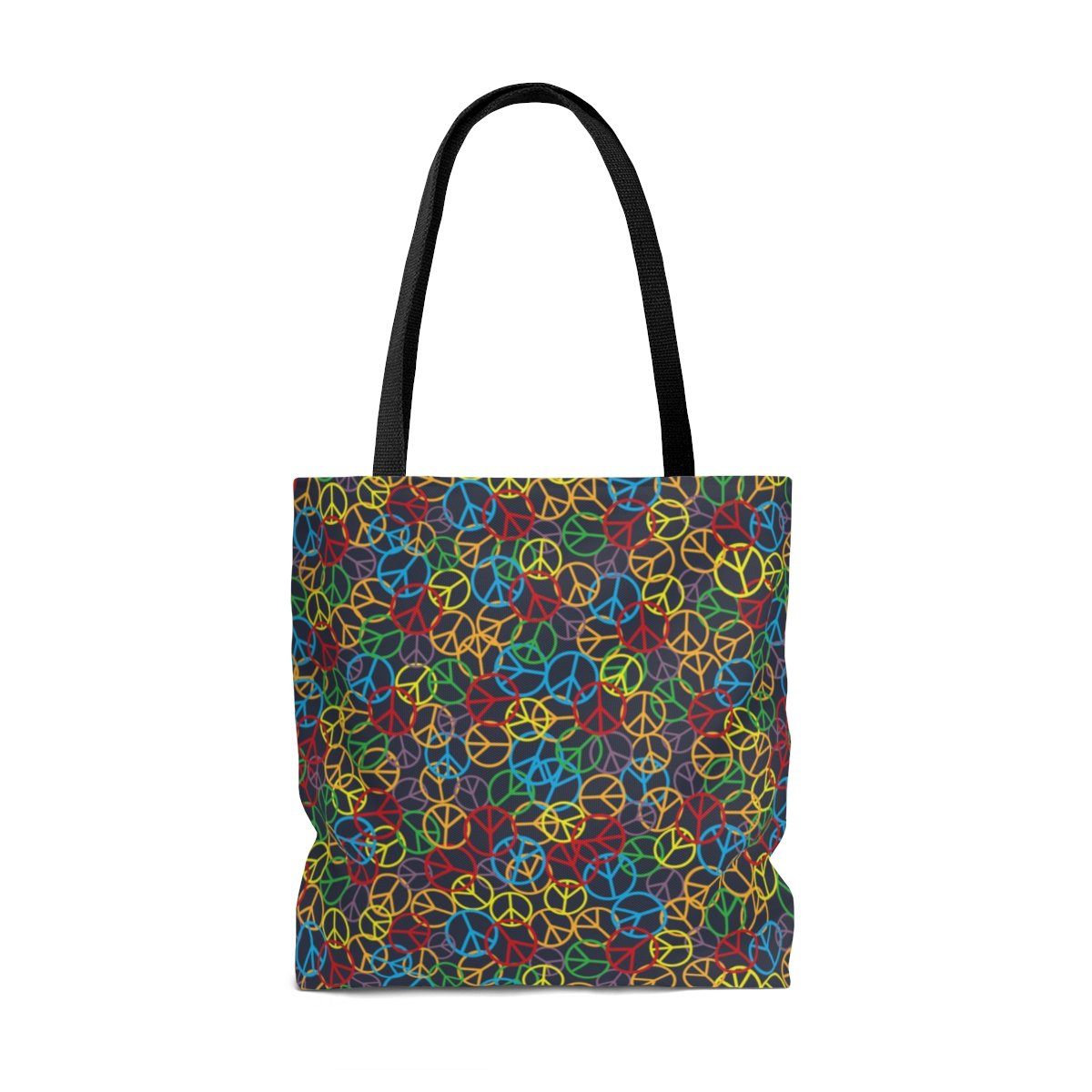 Peace Sign Pattern AOP Tote Bag Bags Printify
