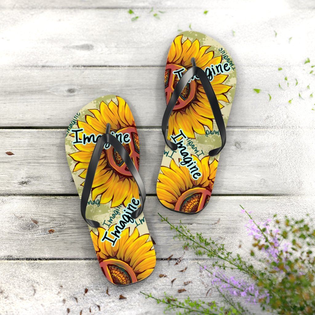 Imagine - Sunflower - Unisex FlipFlops Shoes Printify