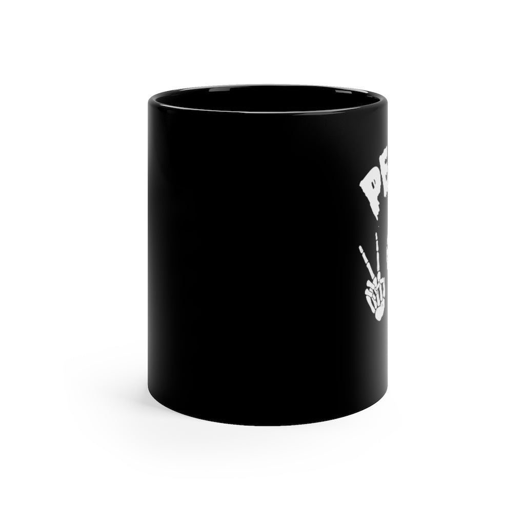 Peace Skeleton- 11oz Black Mug