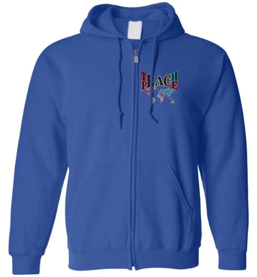TEACH PEACE - ZIP HOODIE Heyjude Shoppe Royal S