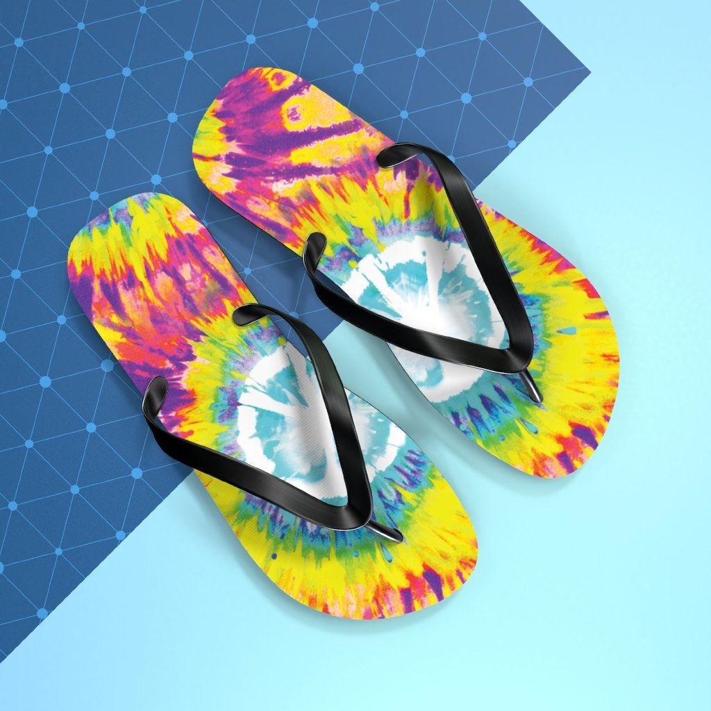 Tie Dye Unisex Flip-Flops Shoes Printify