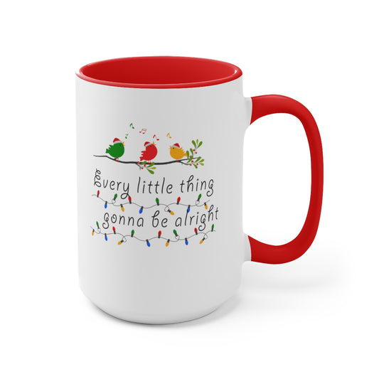 Little Birds Two-Tone Coffee Mugs, 15oz