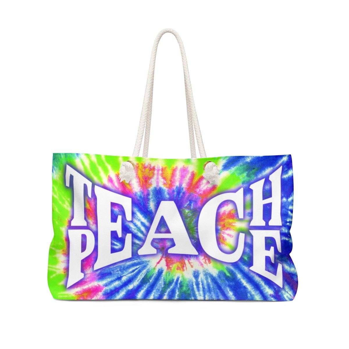 Teach Peace Weekender Bag Bags Printify